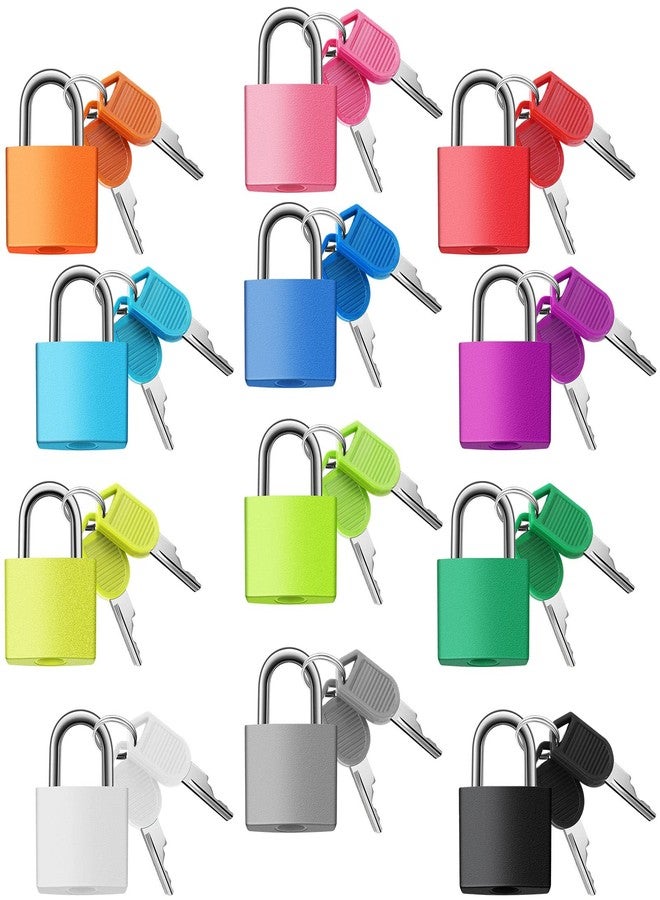 Photect Suitcase Locks with Keys Metal Padlocks Multicolor Small Luggage Keyed Padlock for School Gym Classroom Home Schoolbag Backpack Matching Game Trave(Vivid Colors,12 Pcs) - Image 1