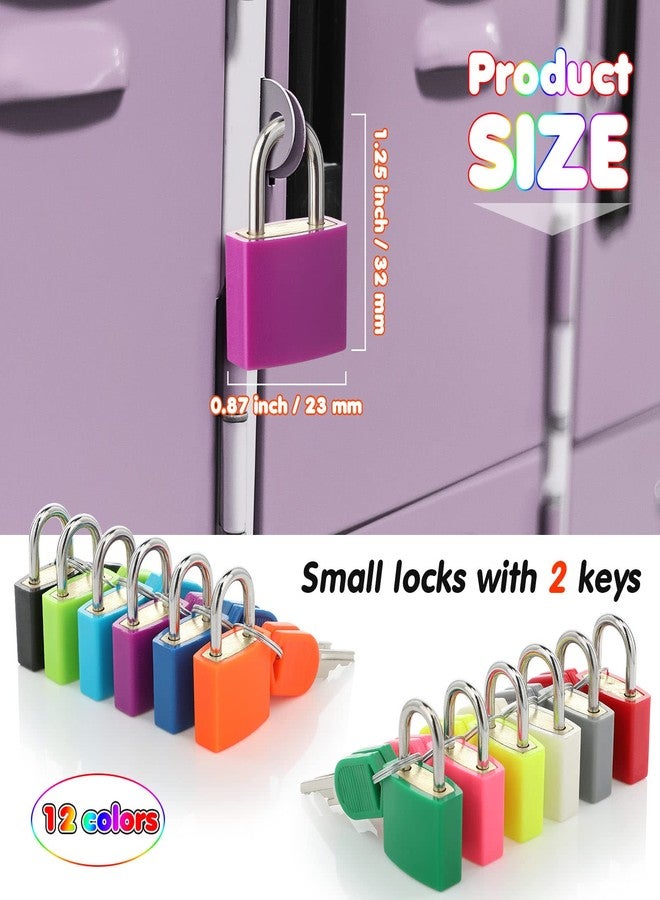 Photect Suitcase Locks with Keys Metal Padlocks Multicolor Small Luggage Keyed Padlock for School Gym Classroom Home Schoolbag Backpack Matching Game Trave(Vivid Colors,12 Pcs) - Image 2