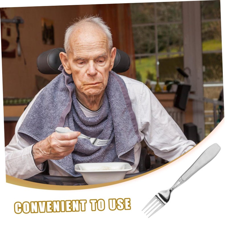 Stainless Steel Weighted Utensils Forks and Spoon for Seniors Tremor Support Ergonomic Adaptive Elderly - Image 4