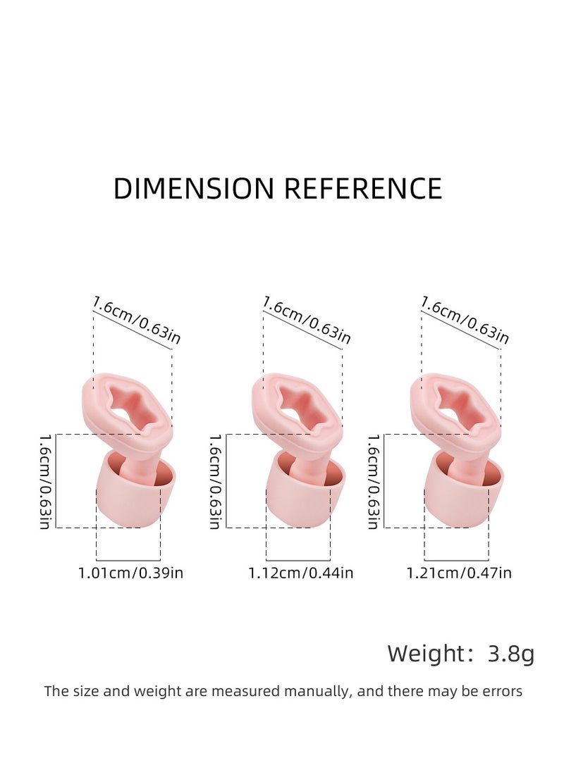 Generic - 3 Pairs In-Ear Pink Silicone Noise-Canceling Earplugs in Different Sizes For Swimming, Sleeping, Studying, and Traveling For Men, Women, Students, and Children - Image 1