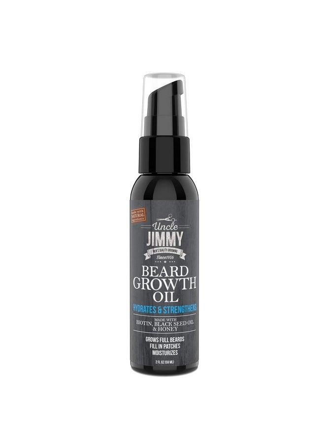 uncle jimmy - Beard Growth Oil With Biotin Natural Beard Care For Thicker Fuller Healthier Beard Men'S Facial Hair Treatment For Grooming Increases Thickness And Volume 2 Fl Oz - Image 1