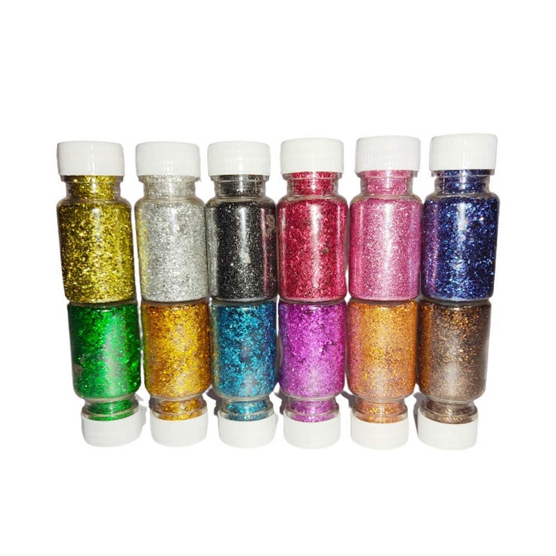 Mahadev Ji Glitter MultiColored Sparkle Glitter Powder Glitter Dust for Art CraftSchool and DIY Projects Pack of 12 15 g Each 180 2 - Image 3