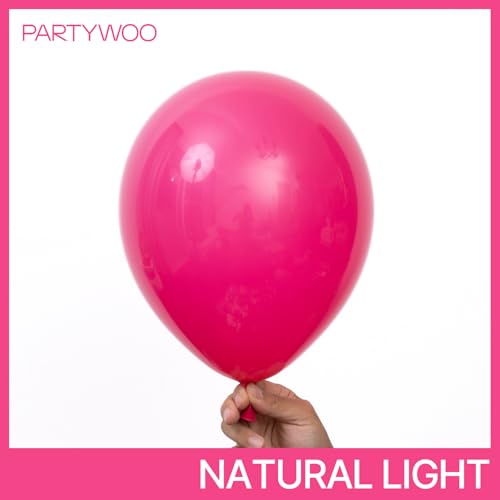 PartyWoo Hot Pink Balloons 123 pcs Different Sizes of 18 12 10 5 Inch Magenta Fuchsia Balloon Arch Kit Garland for Baby Shower Wedding Bridal Shower Anniversary Birthday Party Decorations PinkY12 - Image 5