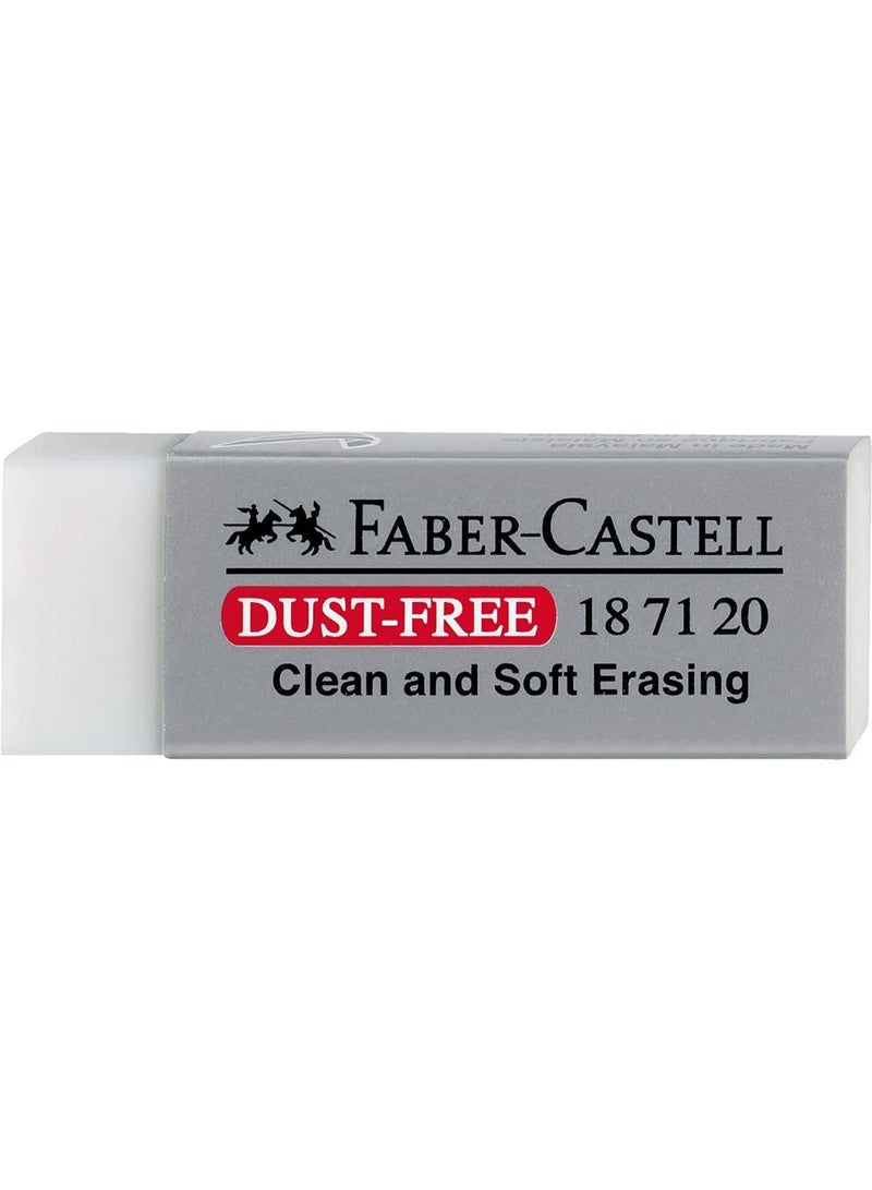FABER-CASTELL 5-Piece White Eraser Set – Soft, Clean-Erasing Pencil Erasers for School, Office, Drawing, Writing, Sketching, and Everyday Use - Image 1