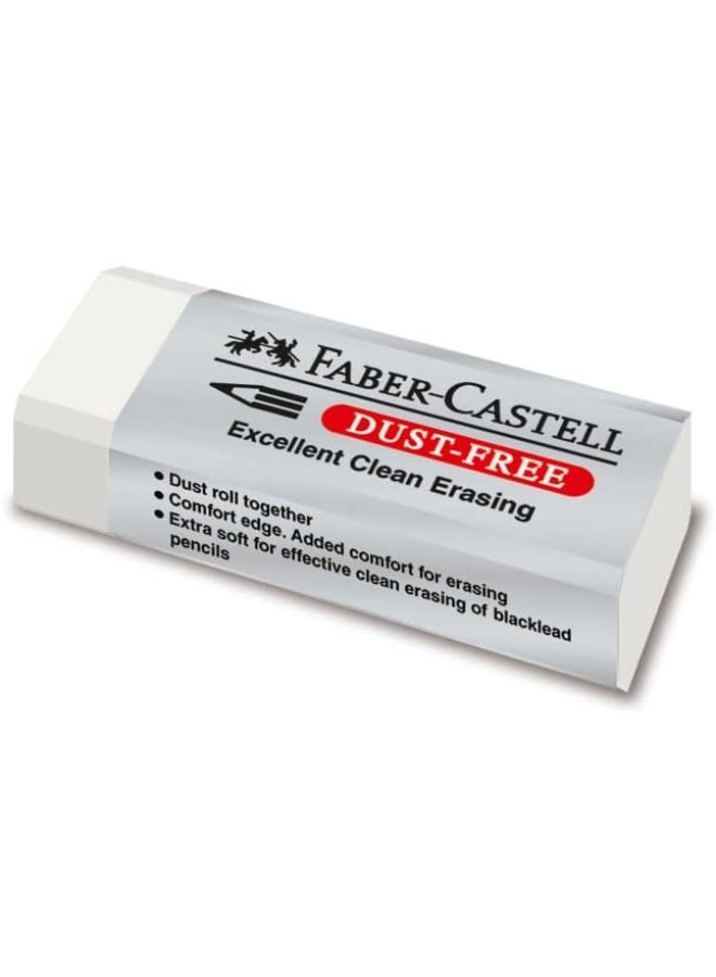 FABER-CASTELL 5-Piece White Eraser Set – Soft, Clean-Erasing Pencil Erasers for School, Office, Drawing, Writing, Sketching, and Everyday Use - Image 2