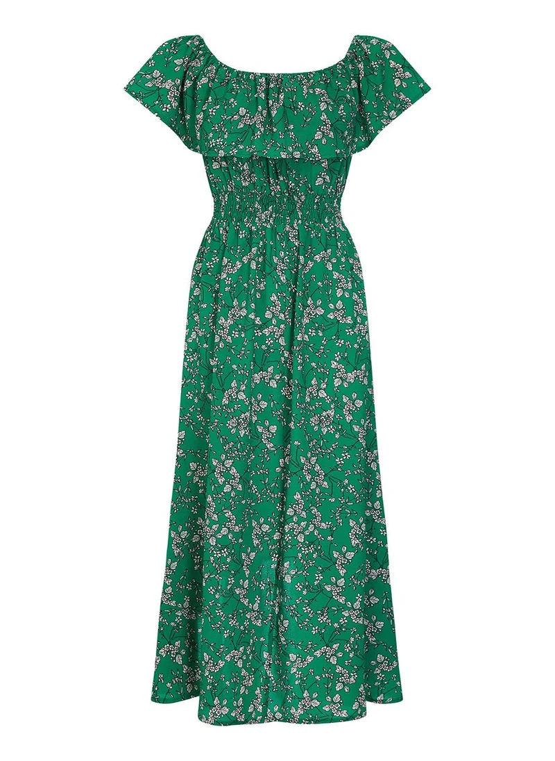 Yumi Floral Ruffle Midi Dress