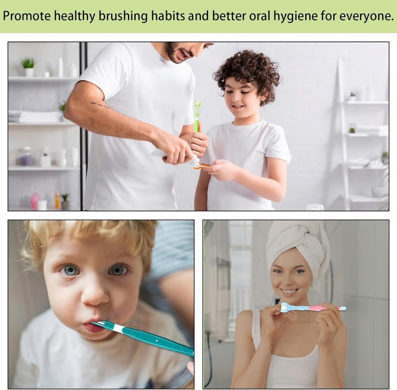 Vierone 5Pcs Autism Toothbrush 3 Sided Toothbrush Kids Adult Colorful Oral Cleaning Soft Bristle Toothbrushes Teeth Wrap Around Travel Toothbrushes - Image 5