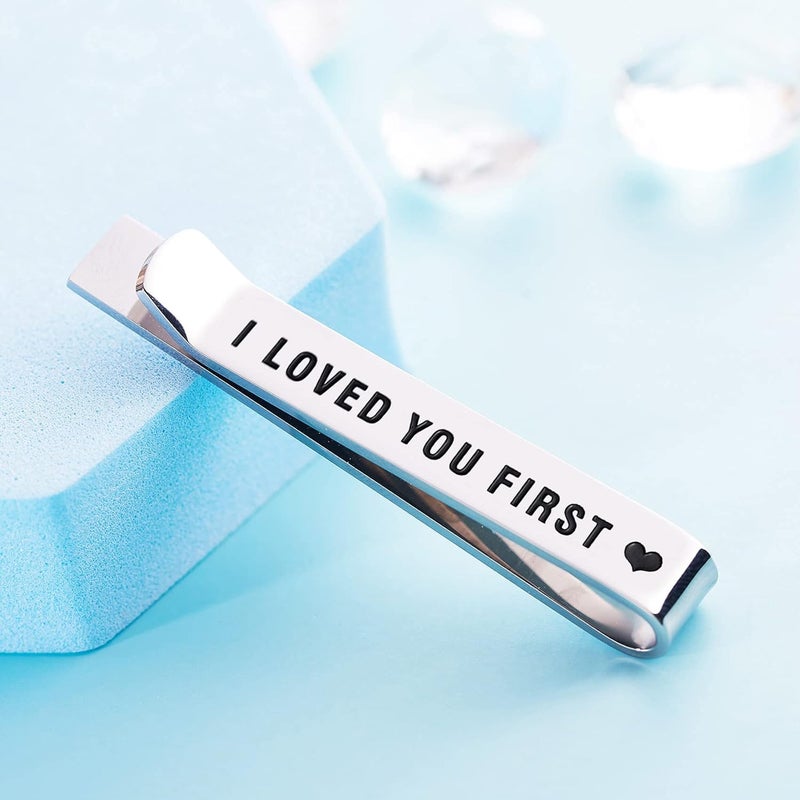 LParkin Father of the Bride and Groom Gifts - Wedding Tie Clips for Groomsmen From the Bride - Stainless Steel Tie Bars - Image 4