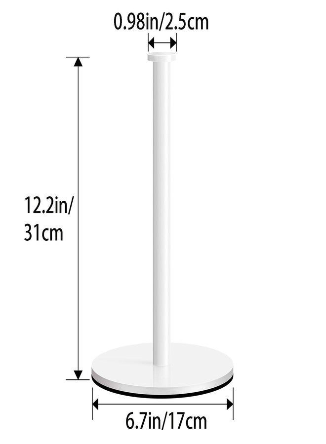 OBODING Paper Towel Holder Countertop, OBODING, White Kitchen Paper Towel Holder Stand for Kitchen and Bathroom Organization and Storage, Paper Towel Holders for Standard and Large Size Rolls (White) - Image 2