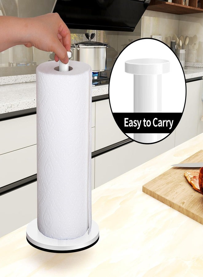 OBODING Paper Towel Holder Countertop, OBODING, White Kitchen Paper Towel Holder Stand for Kitchen and Bathroom Organization and Storage, Paper Towel Holders for Standard and Large Size Rolls (White) - Image 4