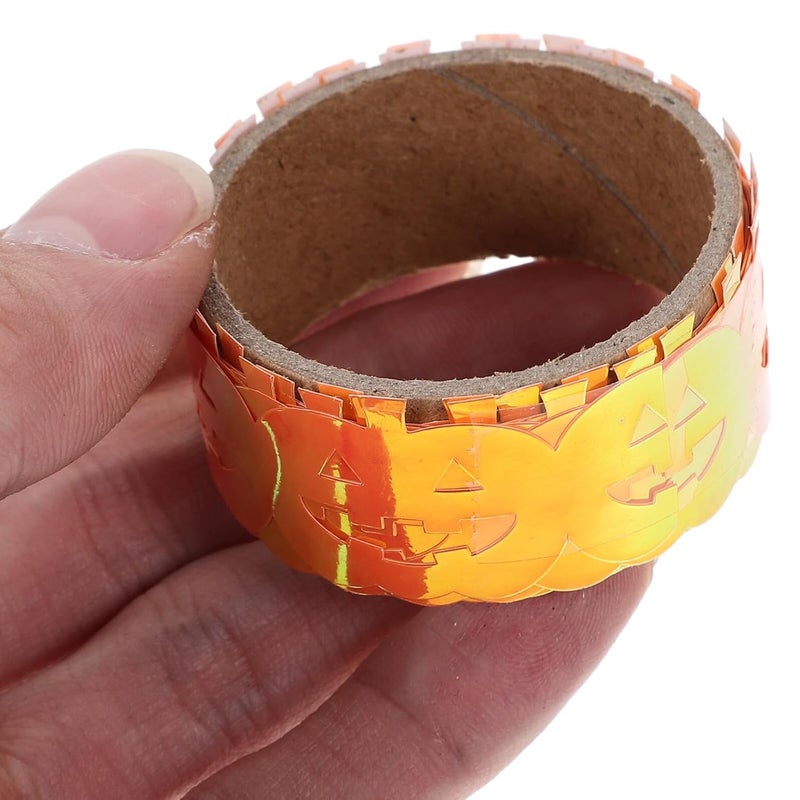 WOONEKY Halloween Adhesive Tape 2 Rolls Pumpkin Orange Gradient Pet Decorative Crafting Tape for Wrapping and Scrapbooking Seasonal Halloween Decor - Image 3
