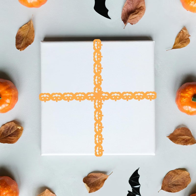WOONEKY Halloween Adhesive Tape 2 Rolls Pumpkin Orange Gradient Pet Decorative Crafting Tape for Wrapping and Scrapbooking Seasonal Halloween Decor - Image 5