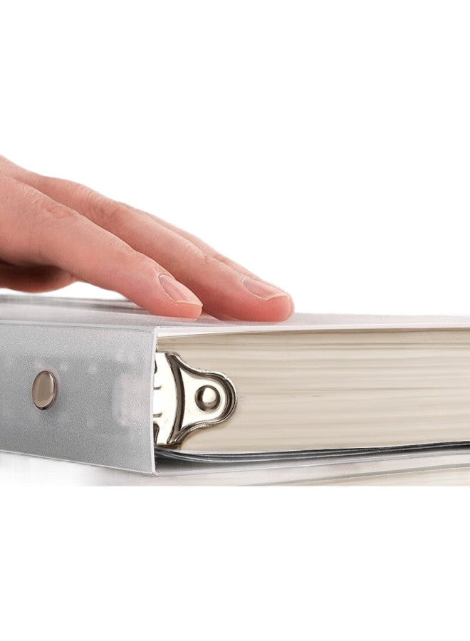Snowhite B5 Loose-Leaf Binder With 26 Detachable Rings, Matte Transparent Plastic Loose-Leaf Notebook Clip, Metal Clip For Student Notebooks And Documents - Image 1