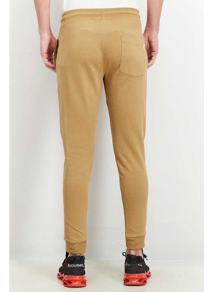 Gazzarrini Men Regular Fit Plain Jogger Pants, Camel  - Image 2