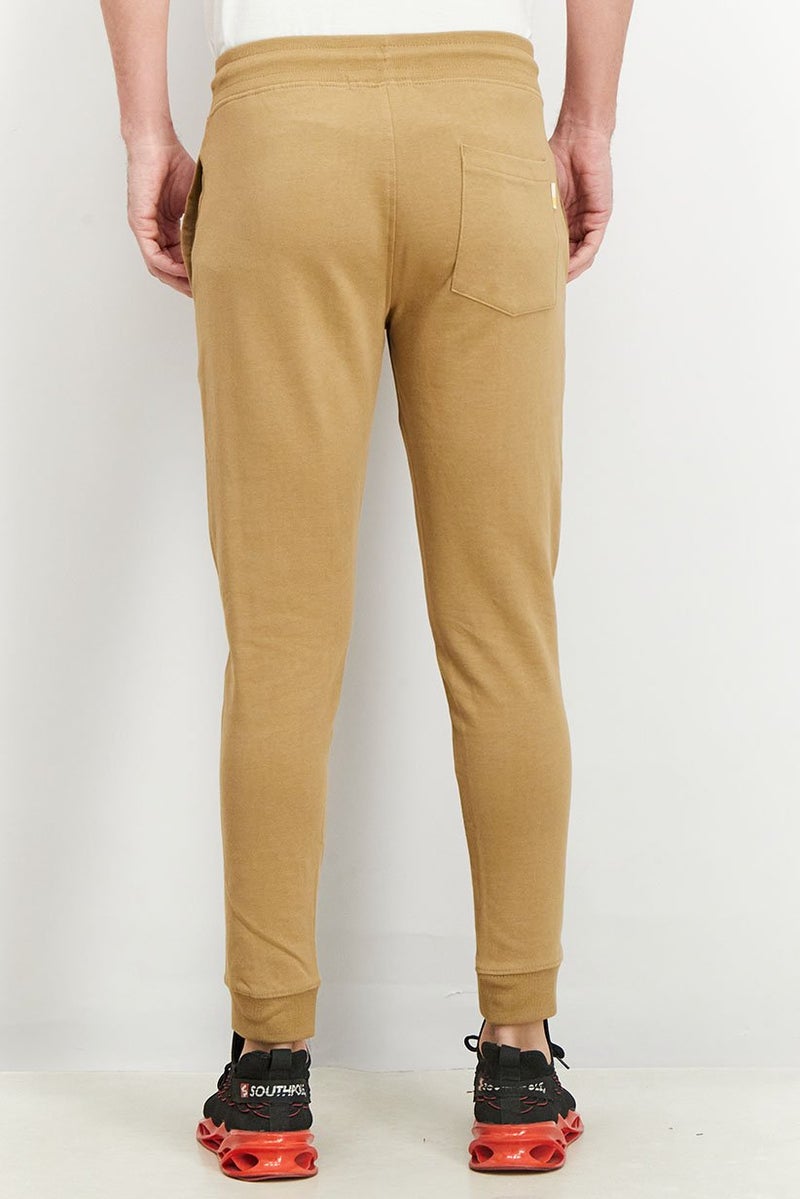 Gazzarrini Men Regular Fit Plain Jogger Pants, Camel - Image 2