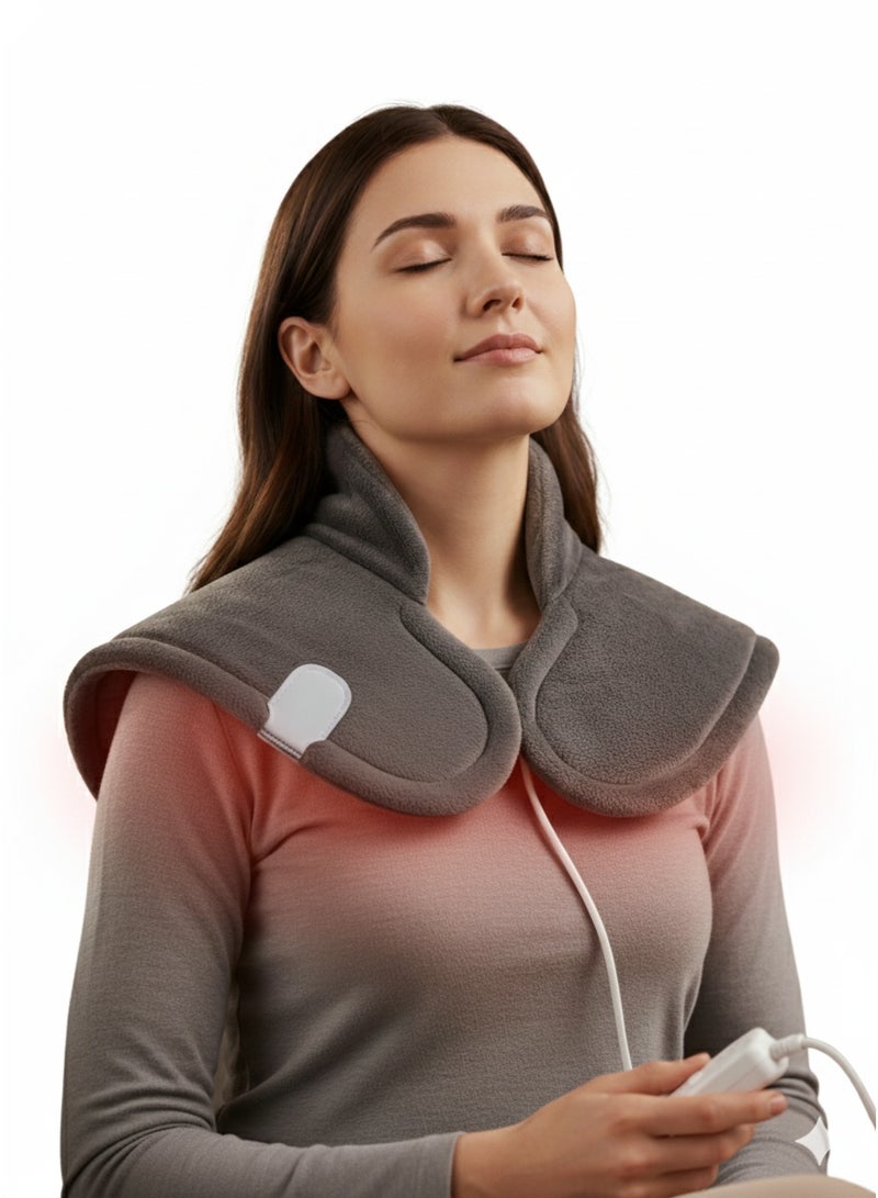بريما وسادة حرارية كهربائية مصممة للكتف والرقبة لتخفيف الشد العضلي والإجهاد اليومي مع خامة ناعمة مريحة وتحكم في درجة الحرارة تناسب الاستخدام اليومي - Image 1