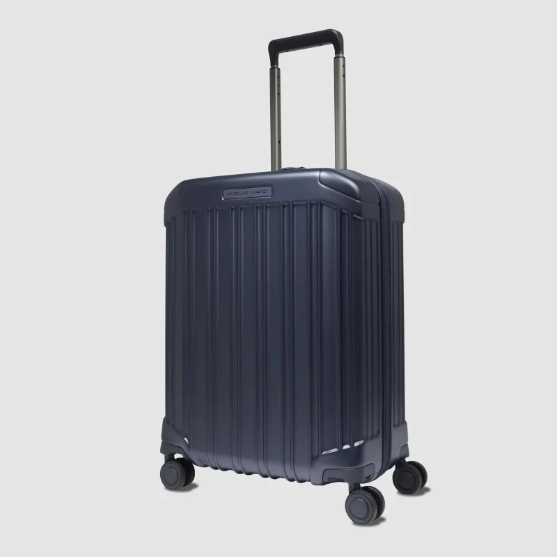بيكوادرو حقيبة سفر Piquadro BV5398PQL للمقصورة | حقيبة كابينة بهيكل صلب من البولي كربونيت (PC) قابلة للتوسعة مع قفل TSA، منفذ USB، و4 عجلات مزدوجة دوارة