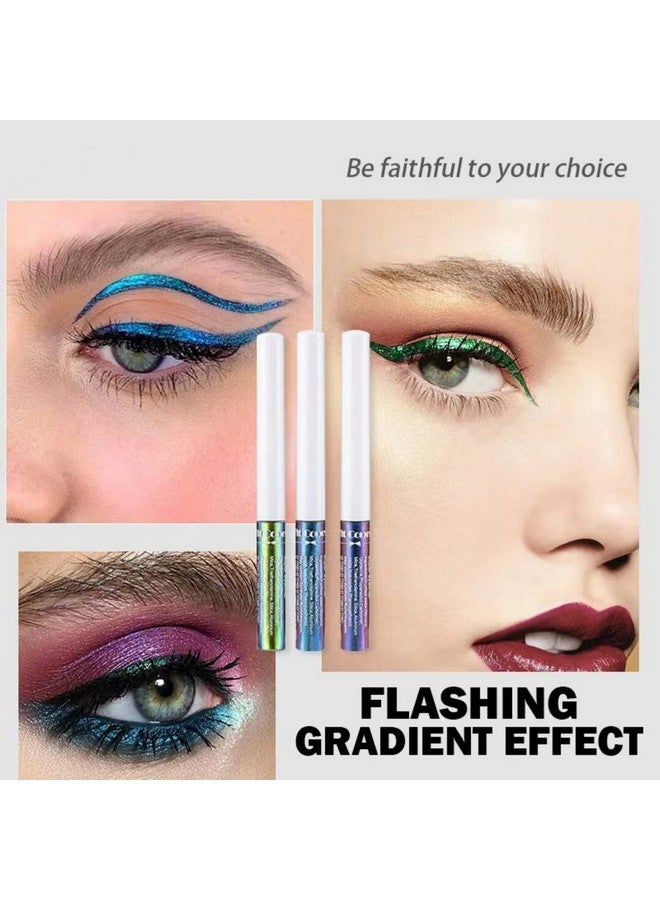Corleone Glitter Liquid Eyeliner, Metallic Change Color Rainbow Eyeliner Gel Multicolor Highly Pigmented Waterproof Longerlasting Colorful Eye Liner Gift Kit For Women And Girls - Image 3