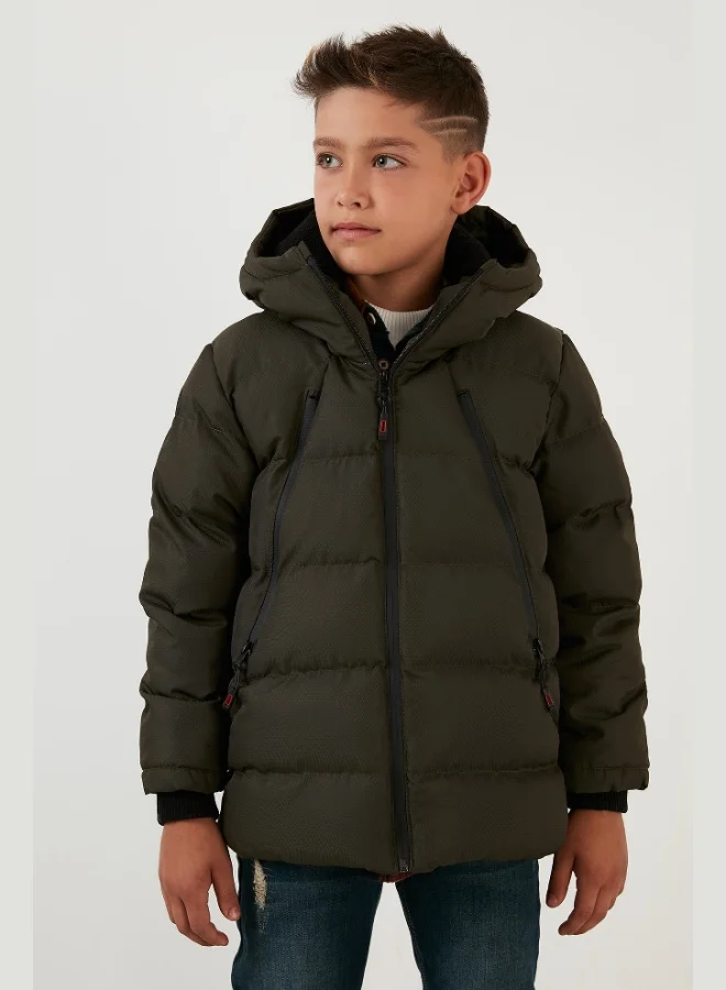 Lela Lela Boys' Padded Jacket with Plush Lining, Zippered Pockets, Hood, 5760040