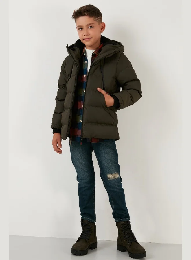 Lela Lela Boys' Padded Jacket with Plush Lining, Zippered Pockets, Hood, 5760040