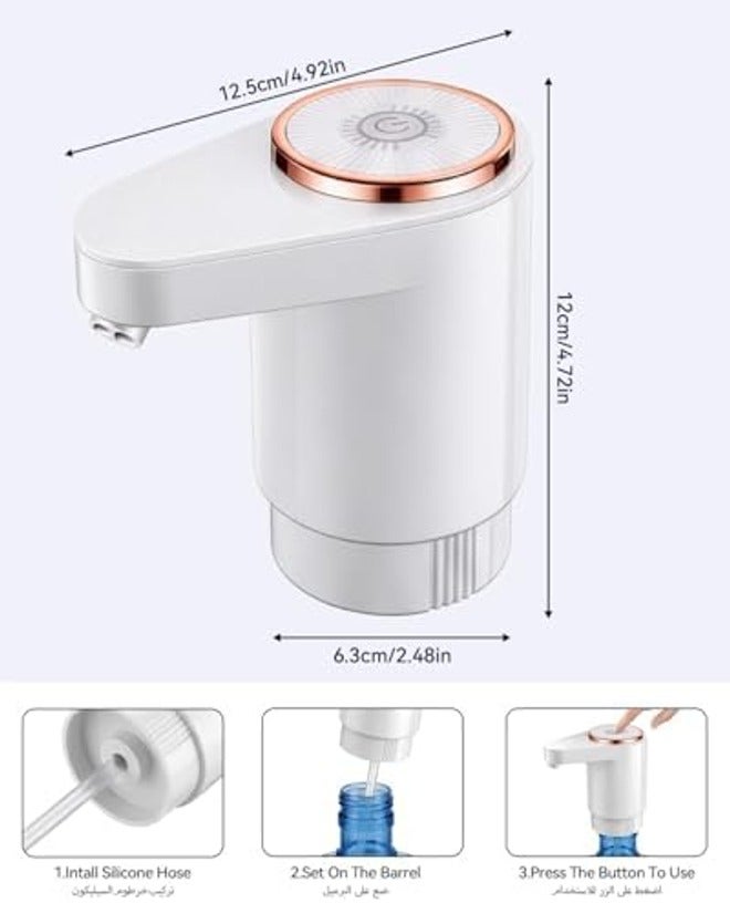 Proxima Direct Electric Water Pump with Double Outlets, Intelligent Quantification, and Type-C Charging - Ideal for Office, Home, and Kitchen - Image 3