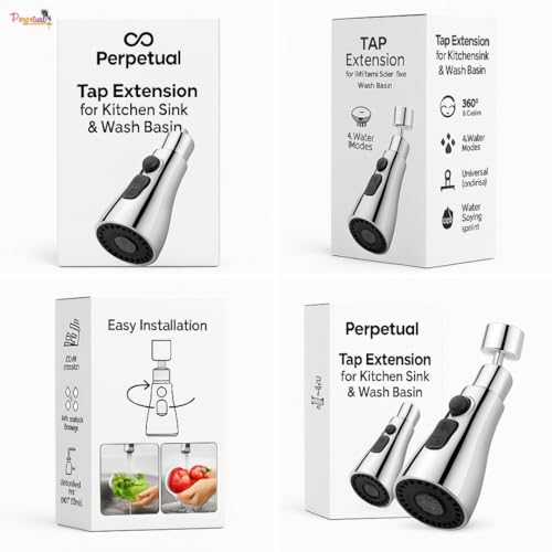 Perpetual Tap Extension for Kitchen Sink & Wash Basin – 360° Rotatable Kitchen Tap Extender | Anti-Splash Faucet - Image 2