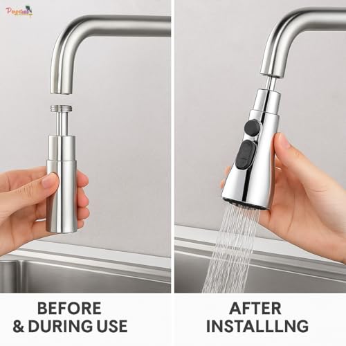 Perpetual Tap Extension for Kitchen Sink & Wash Basin – 360° Rotatable Kitchen Tap Extender | Anti-Splash Faucet - Image 3