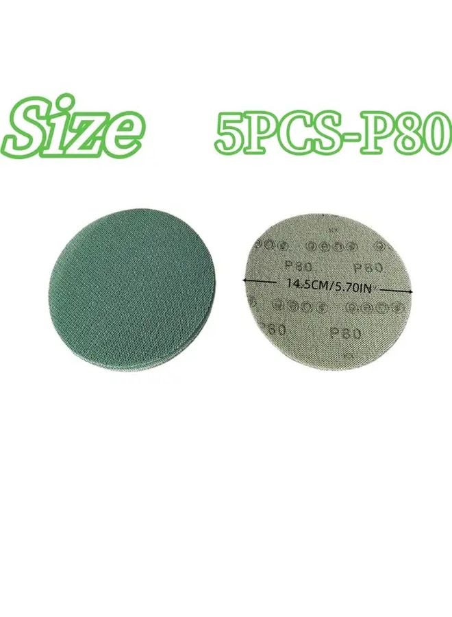 6 بوصة 150 مم ورقة صنفرة السيارات P80 400 حبيبات وسادة دائرية ذاتية اللصق 5 قطع - Image 1