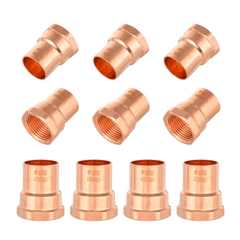 GUOFIS 10PACK GUOFIS 34Inch C x 34Inch FNPT Copper Female Adapter LF Short Radius Fittings Adapter with Sweat Solder X FNPT Connection for Residential CommercialCOPPER069 - Image 2