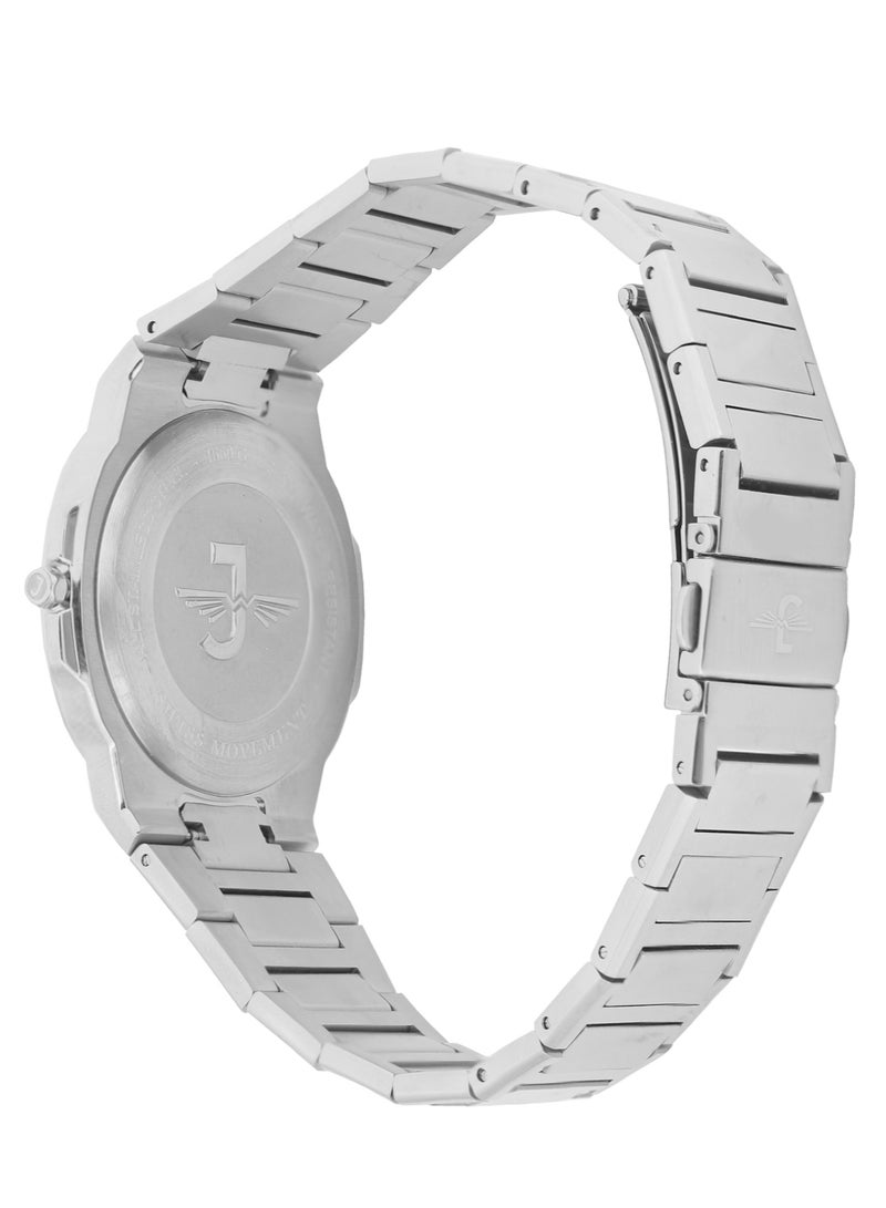 JOVIAL 1660 GSMQ02E Men's Watch, Metal Band, Grey Dial, Water Resistant, Analog, 40MM - Image 3