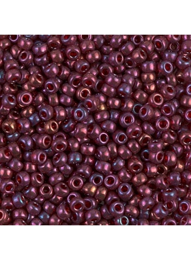 Miyuki Round Rocailles Size 8/0 Seed Beads Cranberry Gold Luster Approx 22 Gram Tube - Image 2
