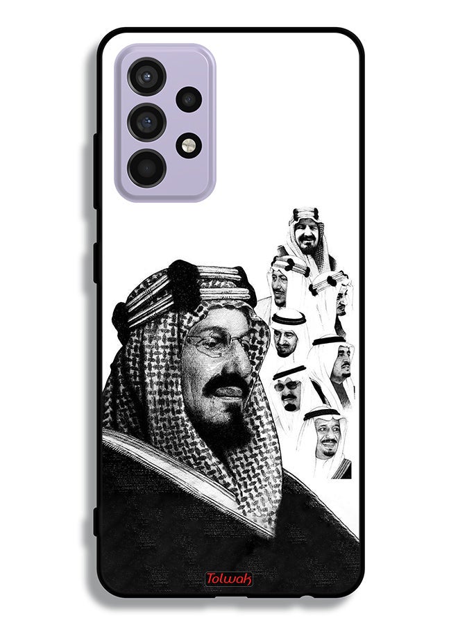 Tolwak Samsung Galaxy A52 4G Protective Case Cover Kings Of Saudi Arabia BW Poster Art - Image 1
