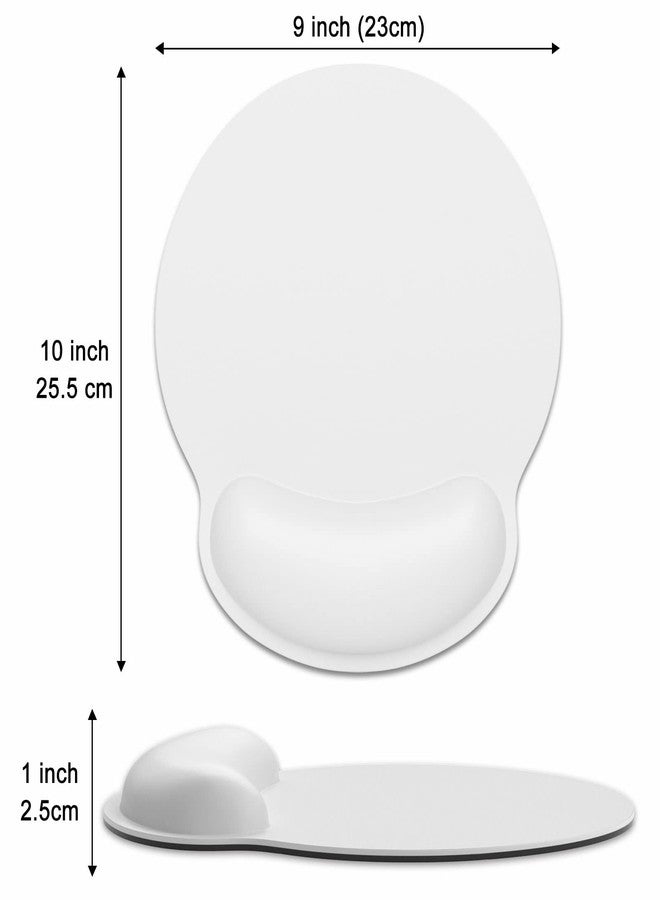 Dapesuom Ergonomic Mouse Pad with Wrist Support, Comfortable Memory Foam Wrist Rest for Easy Typing Pain Relief, Cute Computer Gaming Desktop Mouse Mat with Non-Slip Base for Laptop, Office, White - Image 2