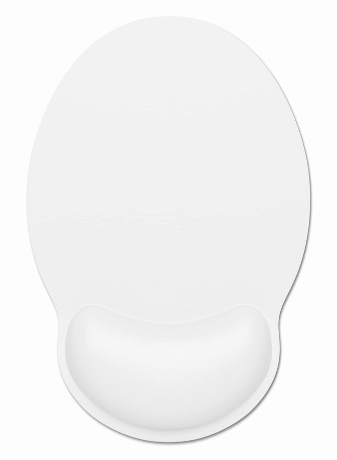 Dapesuom Ergonomic Mouse Pad with Wrist Support, Comfortable Memory Foam Wrist Rest for Easy Typing Pain Relief, Cute Computer Gaming Desktop Mouse Mat with Non-Slip Base for Laptop, Office, White - Image 1