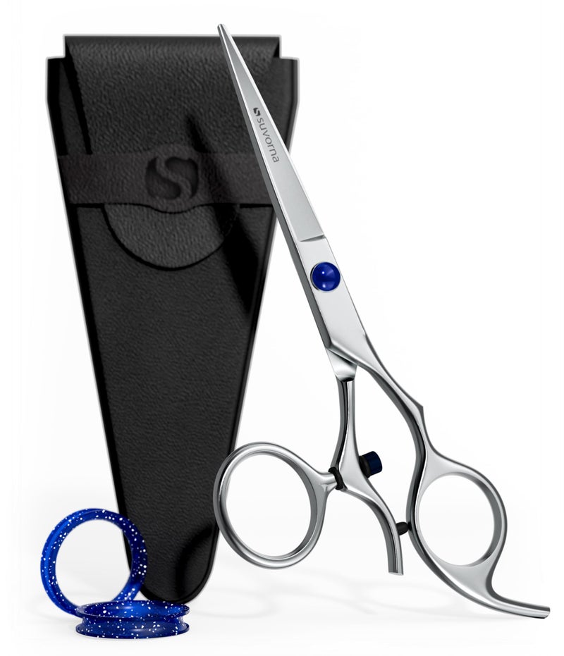 Suvorna Swivel Hair Scissors Professional - Barber Scissors for Hair Cutting - 5.5" J2 420 Japanese Stainless Steel hair cutting scissors for Trimming & Grooming - Hair Shears for Women & Men - Image 1