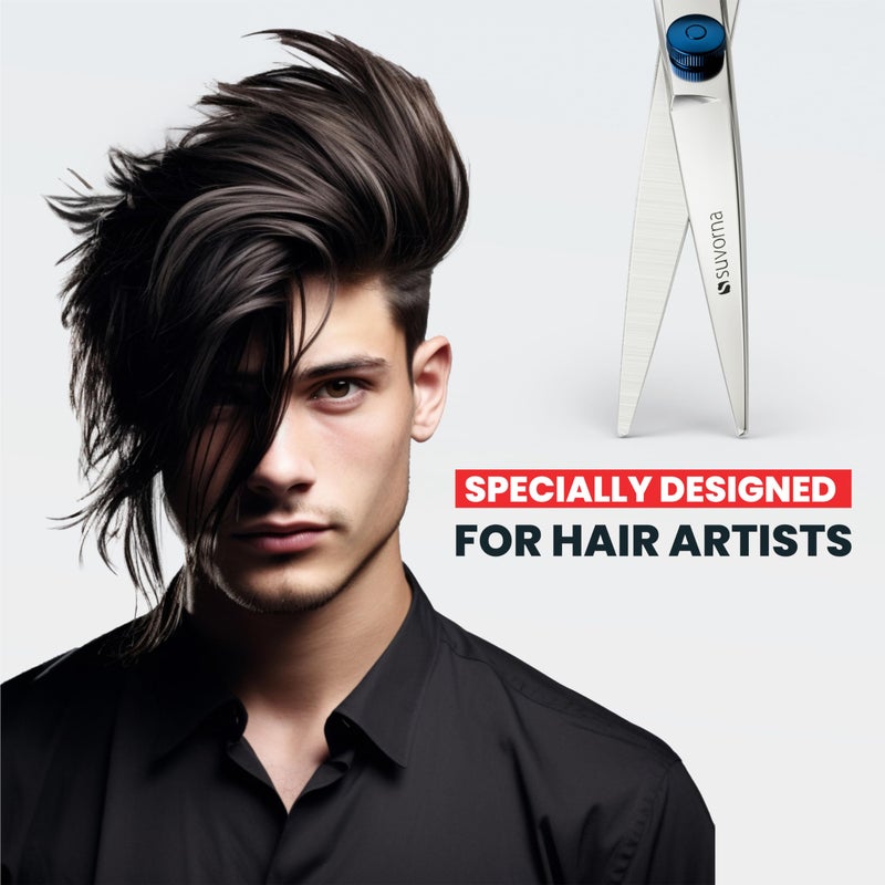 Suvorna Swivel Hair Scissors Professional - Barber Scissors for Hair Cutting - 5.5" J2 420 Japanese Stainless Steel hair cutting scissors for Trimming & Grooming - Hair Shears for Women & Men - Image 5