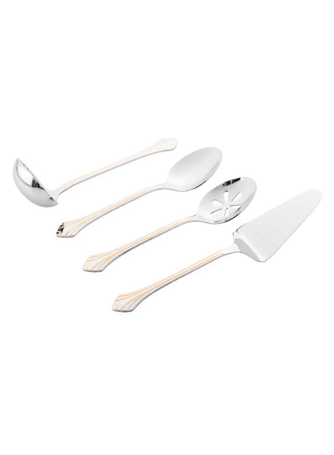 السيف  ✨ شنطة ملاعق خدمة استيل فاخر 76 قطعة – فضي وذهبي تصميم الجوهرة - Image 3