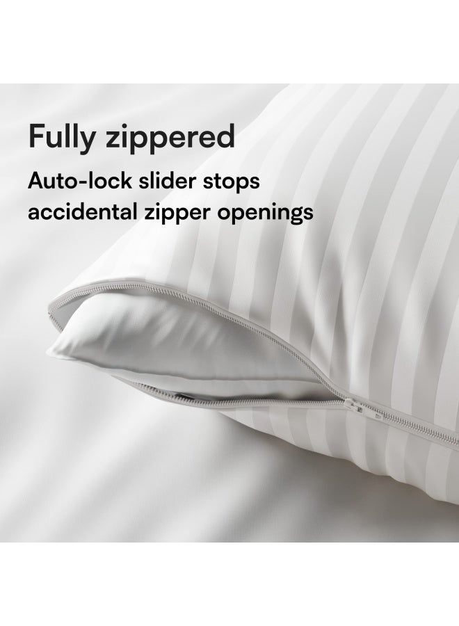 Niagara Sleep Solution Set of 4 Pillow Protectors with Zipper Standard Size  100 Resistant to Stains Dust  Dirt  Washable Covers for Increased Pillow Lifespan - Image 3