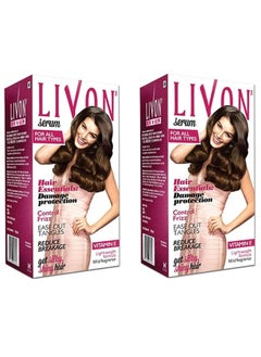 Livon Livon Pack Of 2 Hair Serum Reduces Hair Breakage Restores Hair Moisture Balance. 2X50 ml  - Image 1