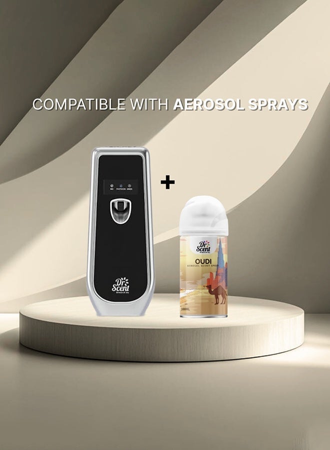 Dr Scent Breeze of Joy Air Freshener Combo Kit | Best Automatic Air Freshener with LED Display Voltalia + 300ml Aerosol Refill | Enhanced Long-Lasting Fragrance for Homes & Offices (Oudi) - Image 5