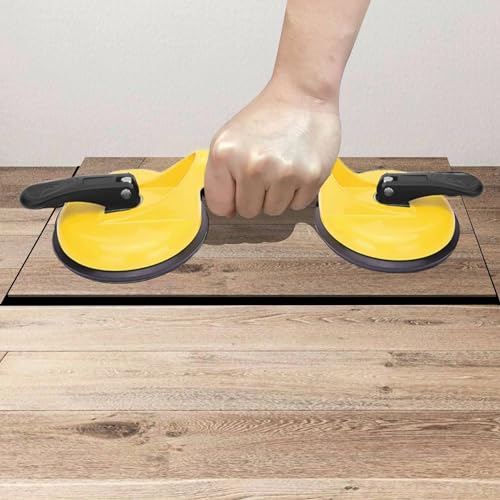 FCHO Floor Gap Fixer Tool for Laminate Floor Gap Repair Include Suction Cup and Mallet (Can't use on scraped surface floor)-Yellow Kit - Image 5