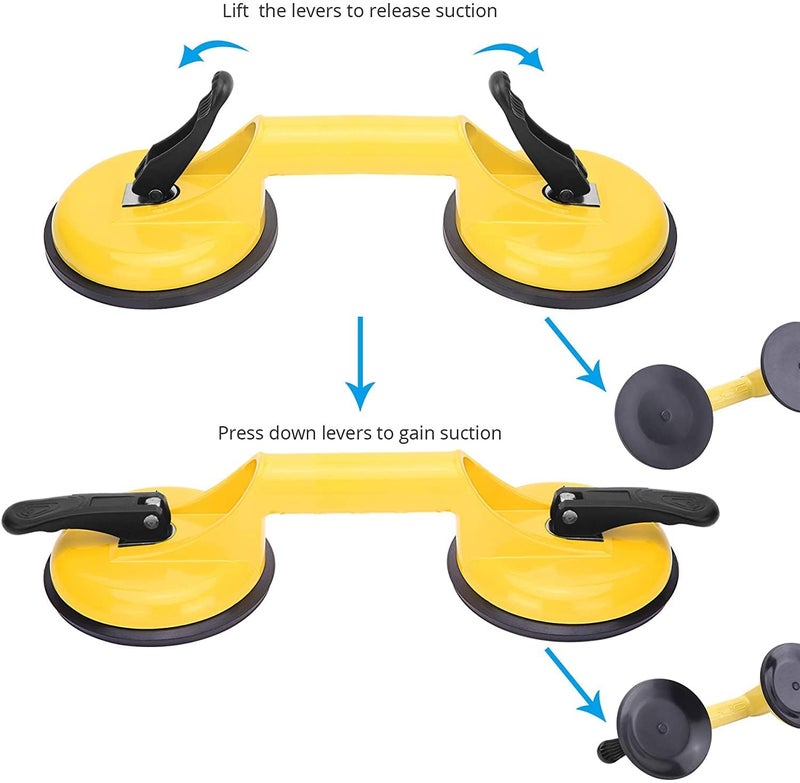 FCHO Floor Gap Fixer Tool for Laminate Floor Gap Repair Include Suction Cup and Mallet (Can't use on scraped surface floor)-Yellow Kit - Image 3