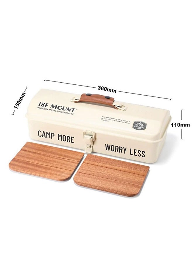 Generic Portable Camping Picnic Hand Box  With Handle Double Locking Buckle  - Image 2
