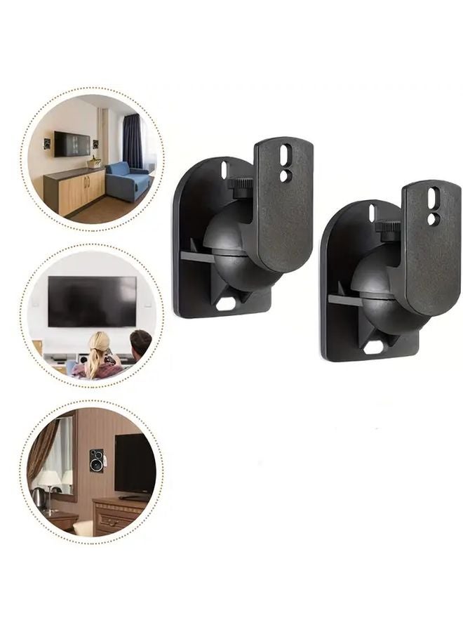 2PCS Wall Mount Speaker Bracket With Rotation And Tilt Function For Home Theater Bookshelf Audio Systems - Image 1