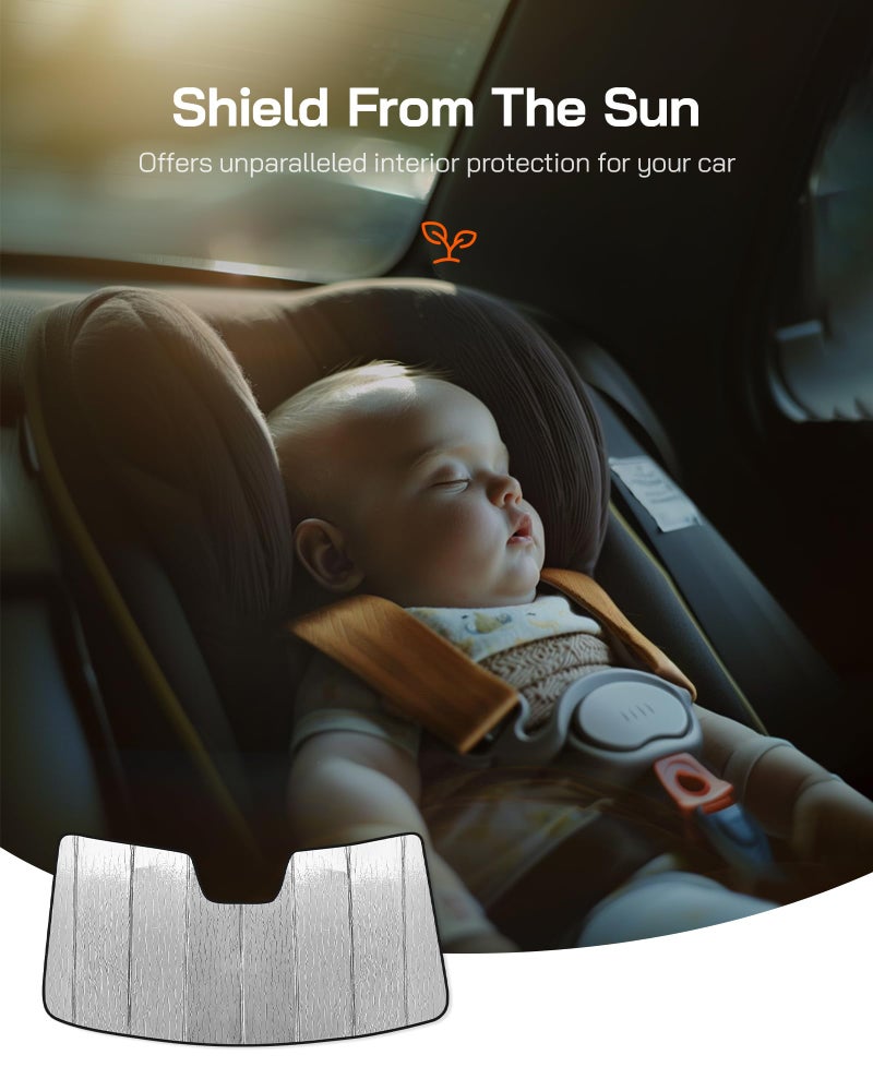 Pigenius Windshield Sun Shade for Ford Transit 2015-2025,Cargo,Passenger,Crew,Cutaway Van Sun Shade,Durable Front Window Sunshade Shield,Full Coverage Interior Privacy Blackout - Image 4