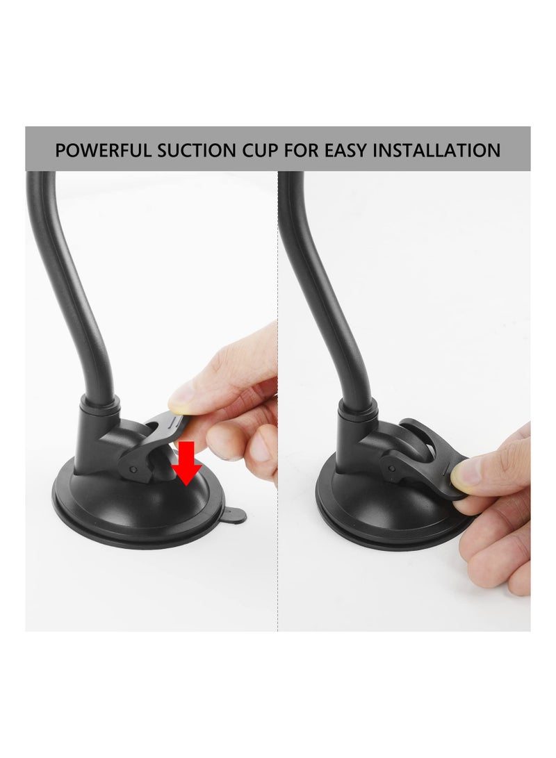 Adjustable 360° Rotating Hair Dryer Holder Stand with Positionable Arm and Suction Cup, Hands-Free Blow Dryer Bracket for Mirrors and Ceramic Tiles.