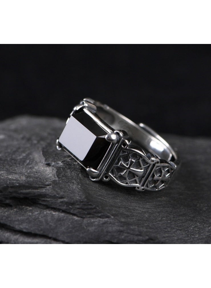 LATEEN S925 Sterling Plating Silver  Women Ring Men Ring  Size Adjustable - Image 2