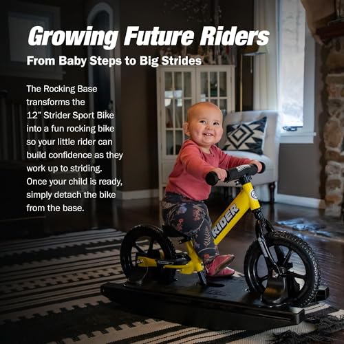 Strider 12 Sport Bike Yellow Rocking Base Helps Teach Baby How to Ride a Balance Bicycle for Kids 6 Months to 4 Years Easy Assembly Adjustments - Image 5