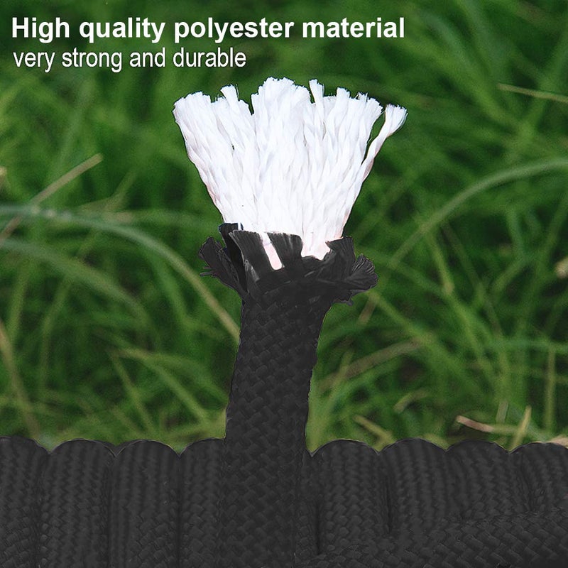 Aoneky 10 mm Static Outdoor Rock Climbing Rope, Fire Escape Safety Rappelling Rope (Black 2, 32) - Image 3