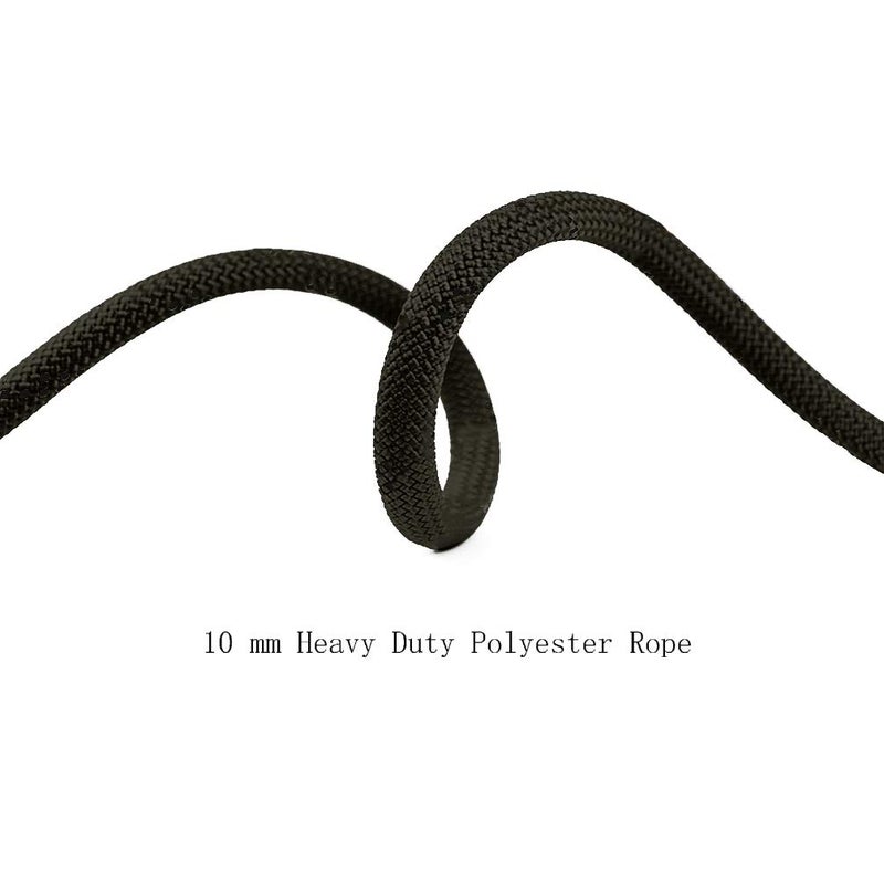 Aoneky 10 mm Static Outdoor Rock Climbing Rope, Fire Escape Safety Rappelling Rope (Black 2, 32) - Image 2